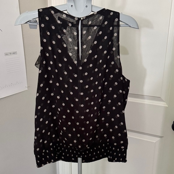 White House Black Market Sleeveless Polka Dot Blouse - Picture 5 of 8